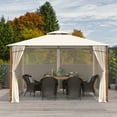 thumbnail image 5 of Gymax 12' x 10' Outdoor Patio Gazebo w/ Netting 2-Tier Canopy Roof Metal Frame, 5 of 10