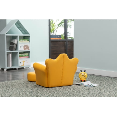 Kids Accent Chair,Crown Shape Sofa Chair with Padded Seat Cushion
