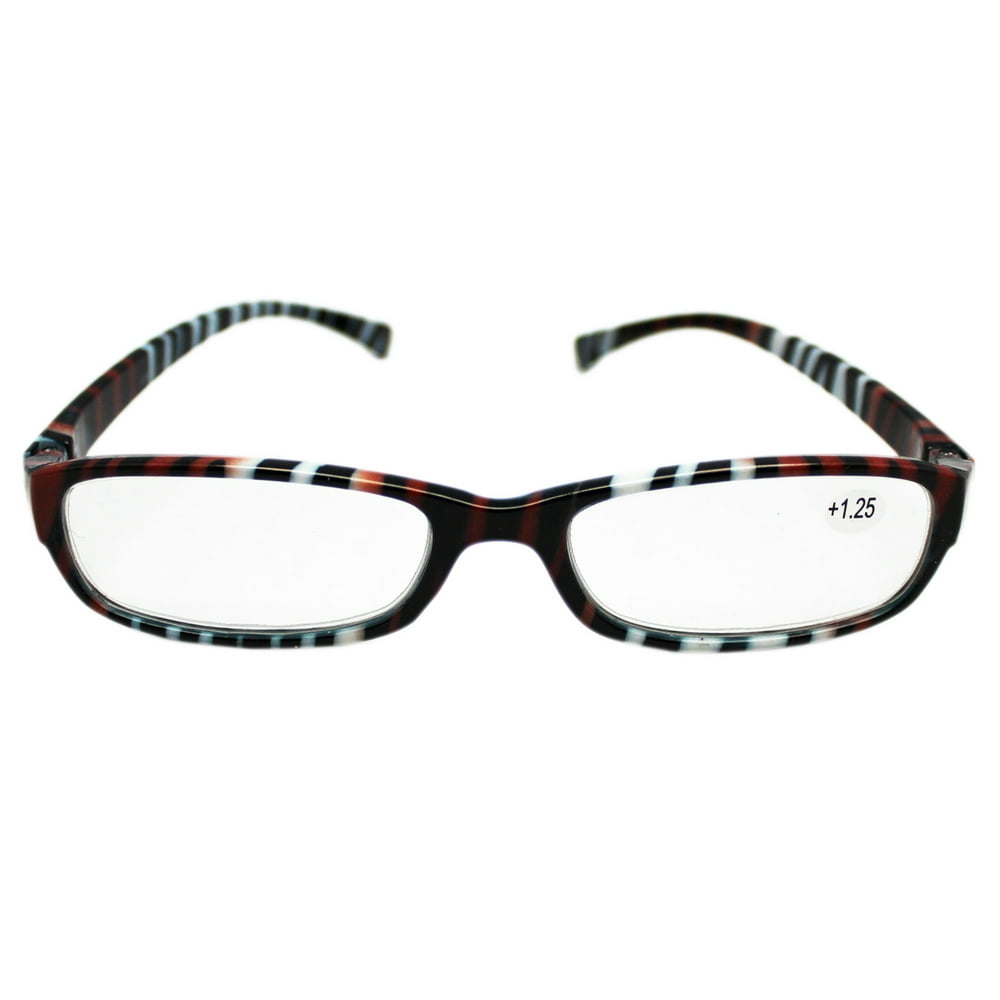 Narrow Plastic Framed Tiger Stripe Reading Glasses (+1.25) Walmart