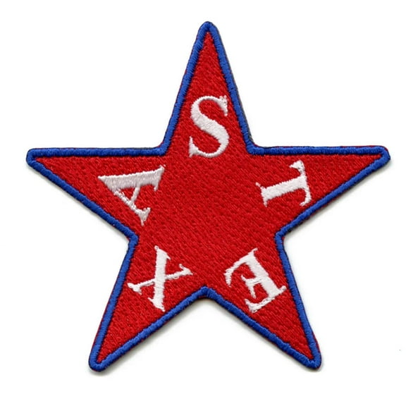 Texas Red White And Blue Star Embroidered Iron On Patch