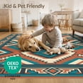 thumbnail image 4 of ODIKA Border Motif Stripe Stepped Motifs Aztec Southwestern Banded Playful Expressive Non-Slip Low Profile for Guest Room, Lounge, Apartment, 4 of 7