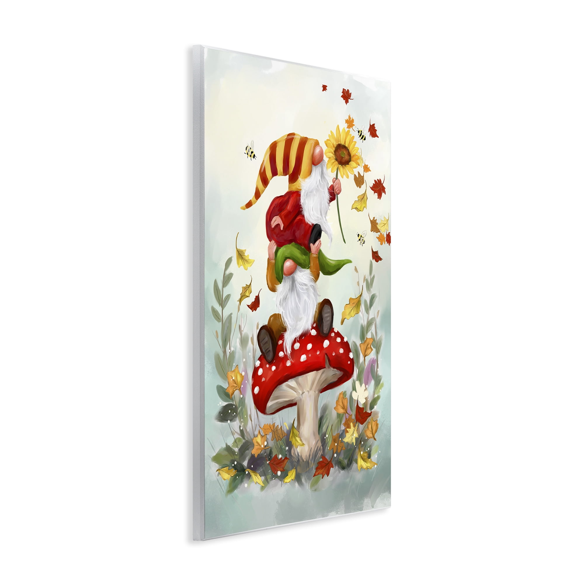 Stupell Industries Autumn Garden Gnome Fairy Tales & Fantasy Painting Unframed Art Print Wall Art, 10 x 15