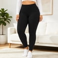 thumbnail image 5 of Plus Size Leggings for Women, High Waisted Black Super Soft Yoga Pants with Pockets, Petite to Plus Size Womens Leggings Non See Through, Workout Running Daily | TruHer,Black 3XL, 5 of 9