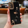thumbnail image 2 of Compatible with Samsung Galaxy S20 FE 5g 6.5“ Case with Heart Bracelet Strap Luxury Plating Cute Love Hearts Cover with Hand Chain for Women Camera Protection Soft Shockproof Bumper (Black), 2 of 12