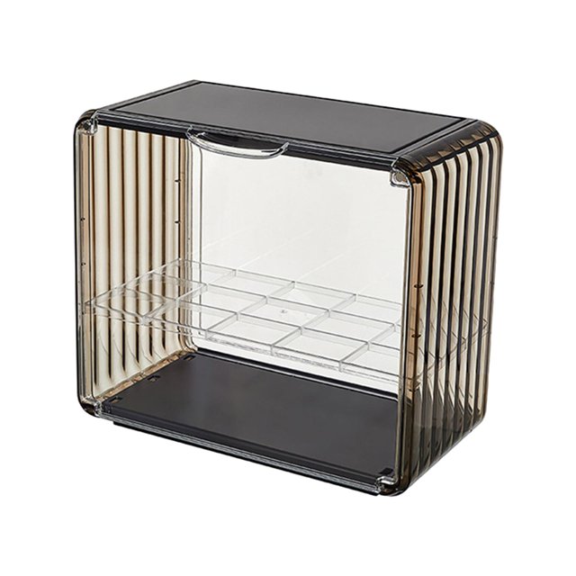 lionlar Clear Acrylic Display Case Stackable Transparent Assemble Storage Showcase 2 2 Layer Brown