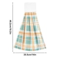 thumbnail image 2 of Dailycode Kitchen Wash Cloths with Hanging Loops Absorbent Absorbent Quick Drying Hand Towels, 2 Pack, Turquoise Orange White Plaid, 2 of 7