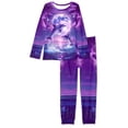 thumbnail image 4 of SCRAWLGOD Galaxy Dolphin Sea Pajama Set for Women Long Sleeve Sleepwear Sets for Women Size XL Crewneck Women's Pajama Sets with Pockets Soft Womens Pajamas Set, 4 of 6