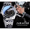 thumbnail image 3 of JARAGAR Blue Glass Design Black Silver Automatic Watch Stainless Steel Date Clock Luminous Men Business Mechanical Wristwatch, 3 of 7