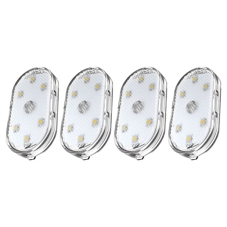 HIBIBUD Car Lighting Interior LED Lights for Cars Ambient Plastic Decore Emergency 4 Pcs White