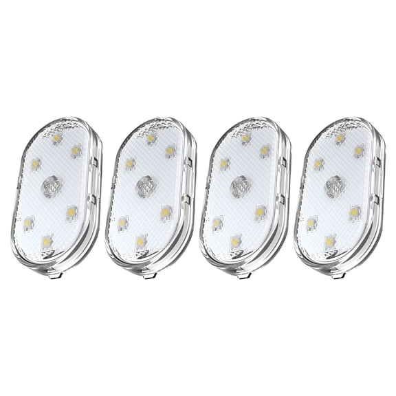 HIBIBUD Car Lighting Interior LED Lights for Cars Ambient Plastic Decore Emergency 4 Pcs White