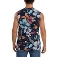 thumbnail image 4 of Fotbe Men's Flowers ad Butterflies Print Men's Sleeveless Muscle Tank Tops Casual T-Shirts for Gym Workout Beach-Large, 4 of 8