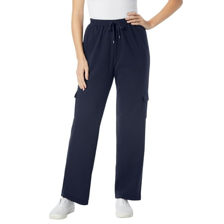 Woman Within Women's Plus Size Tall Better Fleece Cargo Sweatpant Pant