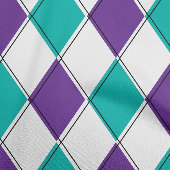 oneOone Cotton Flex Violet Fabric Argyle Sewing Craft Projects Fabric Prints By Yard 40 Inch Wide