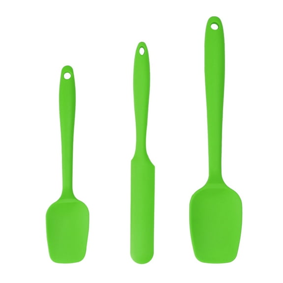 3pcs Kitchen Cooking Silicone Spatula Set Heat Resistant Turner Scrapers Baking Utensils Green