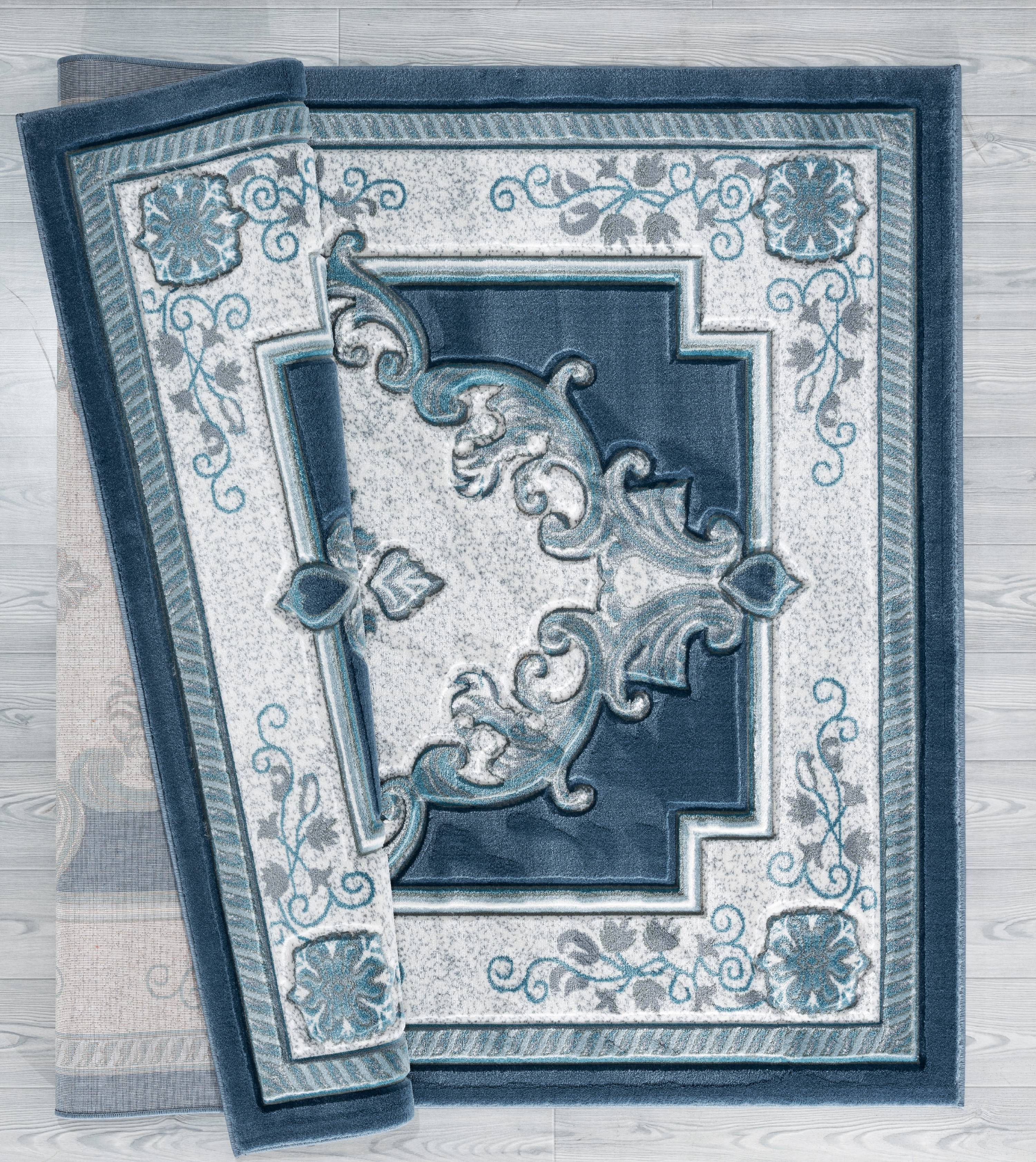 United Weavers Drachma Patras Traditional Medallion Accent Rug, Aqua, 1'10" x 2'8"