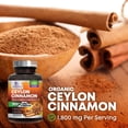 thumbnail image 3 of Organic Ceylon Cinnamon Capsules - Extra Strength Certified Organic Ceylon Cinnamon 1800mg Per Serving Supplement Pill - Energy & Heart Support Antioxidant for Women & Men, Bottled USA - 180 Capsules, 3 of 9