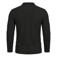 thumbnail image 6 of HOMADLES Mens polo Shirt Long Sleeve with Collar Button Lightweight Work Shirt Solid Color Stretch Soft Tops Black Size L, 6 of 8