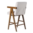 thumbnail image 6 of Joseline - Modern Beige Fabric & Walnut Counter Chair (Set of 2), 6 of 6