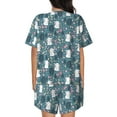 thumbnail image 3 of Naloa Forest Rabbit Women's Short-Sleeved Pajama Set, Loungewear, Summer pajamas, Breathable Cozy - Small, 3 of 9