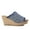 Blue Eyelit Denum, variant on Minnetonka Lola Platform Wedge Slide Sandal, 10M