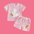 thumbnail image 4 of ITSAME Newborn Infant Girls Outfit Set, Crewneck T-Shirt and Shorts 2-Piece Cute Embroidery Fashion Casual Set Pink 18-24M, 4 of 6