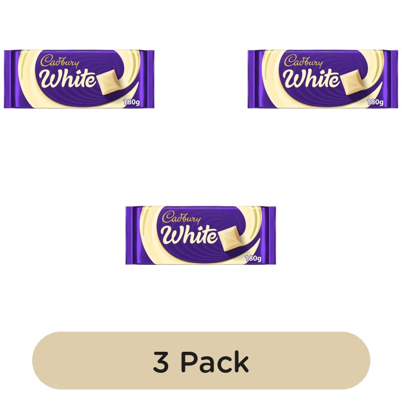 Cadbury White Chocolate Bar 180g, British Import (Pack of 3)