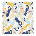 thumbnail image 2 of Ambesonne Summer Shower Curtain, Colorful Flip Flops Pattern, 69"Wx84"L, Mustard Peach, 2 of 4
