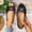 Black, variant on Women's Open Toe Bowknot Loafers, Everyday Style Casual Versatile Fish Mouth Design Trendy Comfortable Footwear Navy 7.5