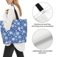 thumbnail image 3 of Disketp whiet Snowflake blue background Bolsa Tote Estampada para Mujer, Bolso de Hombro y de Mano para Compras y Viajes, 3 of 8