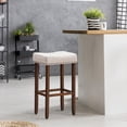 thumbnail image 3 of Giantex 29 Inch Backless Counter Height Stools, Upholstered Counter Saddle Chairs w/Thick Cushion & Solid Wood Legs (Beige,2), 3 of 8