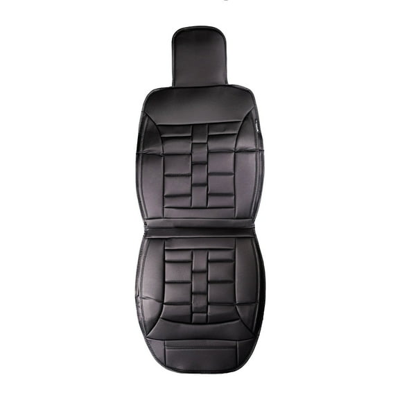 Housse de Siège Rembourrée de Luxe Noire Simple avant-2 Pcs