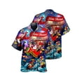thumbnail image 3 of DYMADE Men Christmas Short Sleeve Lapel Cartoon Printed Shirt, 3 of 3