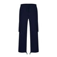 thumbnail image 6 of Frostluinai Cargo pants for men Men's Cargo Pants Solid Casual Pants Straight Type Fitness Trousers w/Multiple Pockets for Outdoor, 6 of 8