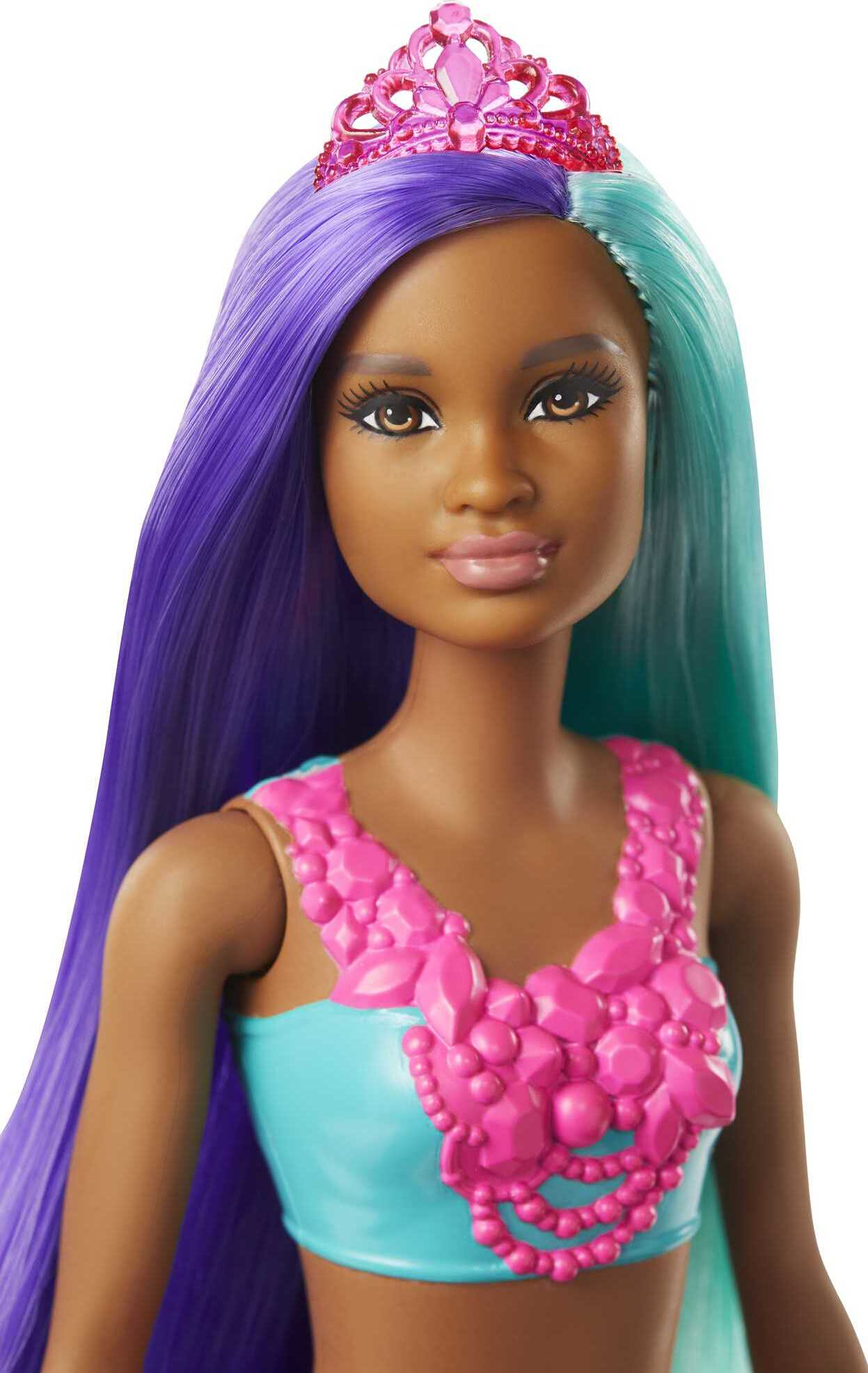 Barbie Dreamtopia Mermaid Doll with Teal & Purple Hair, Yellow Tail & Tiara Accessory - image 3 of 6