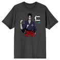 thumbnail image 4 of Samurai Champloo Jin, Kanji, Logo Men's Charcoal Heather Gray T-Shirt-Medium, 4 of 6
