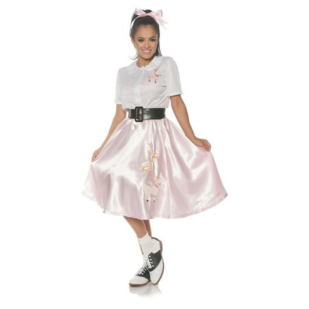 Sock Hop Womens Adult 50S Grease Pink White Halloween