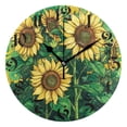 thumbnail image 4 of DEIARA Sunflower Green Background Burgundy Butterfly Wall Clock 10in Silent Mechanism Battery Operated Retro Style for Living Room Bedroom and Kitchen Gold Pointer, 4 of 10