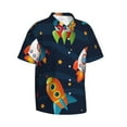 thumbnail image 2 of Disketp Hawaiian Shirts For Men,Spaceships And Stars Print Mens Casual Short Sleeve Button Down Shirts Beach Shirt, 2 of 8