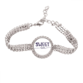 thumbnail image 1 of Sweet Love Cute Quote Handwrite Style Tennis Chain Anklet Bracelet Diamond Jewelry, 1 of 3
