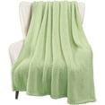 thumbnail image 5 of Whale Flotilla Fuzzy Fleece 50"x70" Throw Blanket for Couch, Fluffy Warm Soft Jacquard Blankets for Fall Winter, Lightweight and Cozy, Light Green, 5 of 8