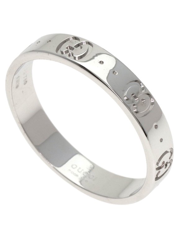 Pre-Owned Gucci Icon #21 Ring, 18K White Gold, Women's, GUCCI