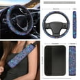 thumbnail image 3 of Yuyamidu Boho Mandala Flower Car Seat Covers Full Set 12pcs Front Seat Cover Steering Wheel Cover Seatbelt Pads Armrest Cover Trash Can Air Vent Holder Rearview Mirror Cover Coasters Keychain, 3 of 7
