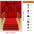 thumbnail image 4 of Red Carpet Curtain Backdrop for Photography Hollywood Theme Party Background Vinyl Red Gold Stage Backdrops, 4 of 5