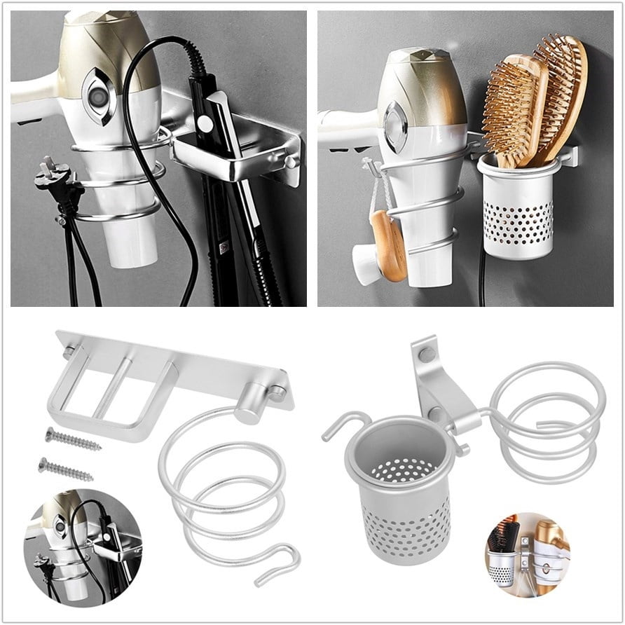 Wall Hair Dryer Rack Hair Dryer Straightener Holder Shelf for Home