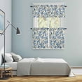 thumbnail image 5 of Vintage Blue Flower Kitchen Curtains Sets for Windows 24 Inch Length, Farmhouse Botanical Floral Retro Rod Pocket Window Treatments Tier Curtains and Valances Set for Bedroom/Bathroom, 5 of 8