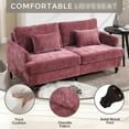 thumbnail image 2 of 2-Seat Chenille Loveseat with Solid Wood Frame and Removable Cushions - Ideal for Living Room, Bedroom or Small Spaces, 2 of 6