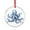 Pattern-1, variant on Octopus In Night Christmas Ornament Ink Painting Marine Octopus Squid Sea Animals Round Shaped Glass Ornament for Xmas Tree