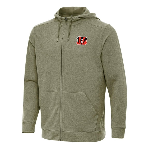 Men's Antigua Olive Cincinnati Bengals Effortless Full-Zip Hoodie
