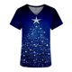 thumbnail image 4 of Fiudx Ofertas Del Día Blusa de Manga Corta con Cuello En V para Mujer, Uniforme de Trabajo, Impresión de Bolsillo, 4 of 5