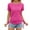 Hot Pink, variant on WXLWZYWL Women'S Solid Colour Round Neck Drawstring Hem Summer Short Sleeve T-Shirt Tops Short Sleeve V-Neck Tops/Shirts